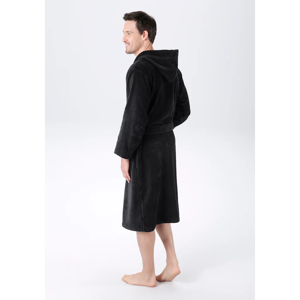 Bruno Banani Unisex-Bademantel »Daniel ideal für Sauna & Spa Hotelbademantel Morgenmantel« (1 St.) Damen & Herren Bademantel lang mit Taschen S-5XL Osterangebot