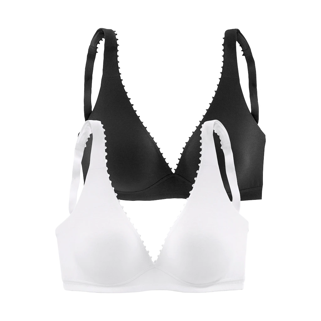 petite fleur Bralette-BH ohne Bügel in High-Apex-Schnittform mit Zierborte Basic Dessous kaufen Muttertagsangebot