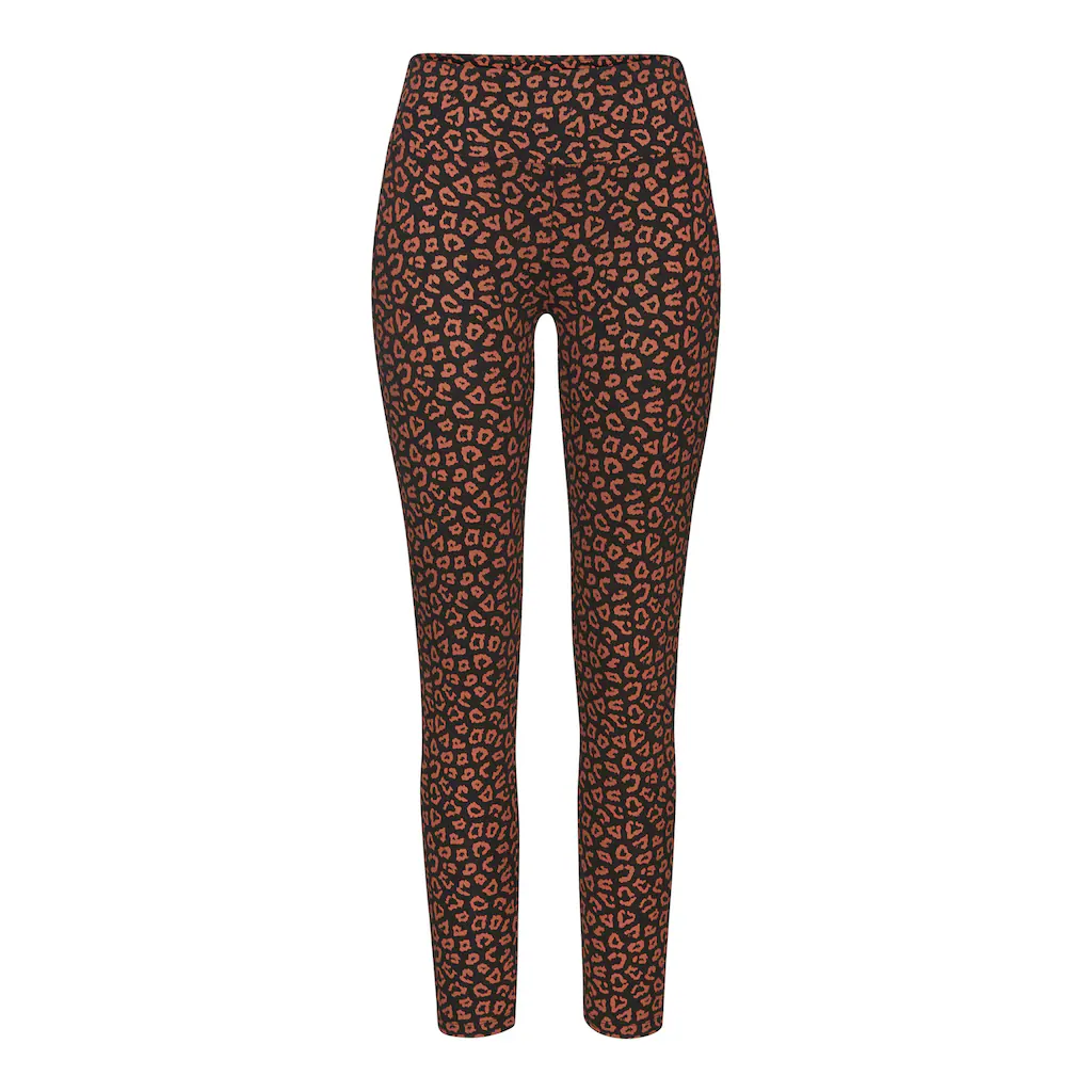 LASCANA Leggings Sweatleggings mit breitem Bündchen im Leo-Print Loungewear Vatertagsangebot