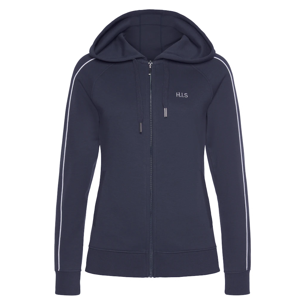 H.I.S Kapuzensweatjacke mit Piping an den Ärmeln Loungeanzug Online Outlet