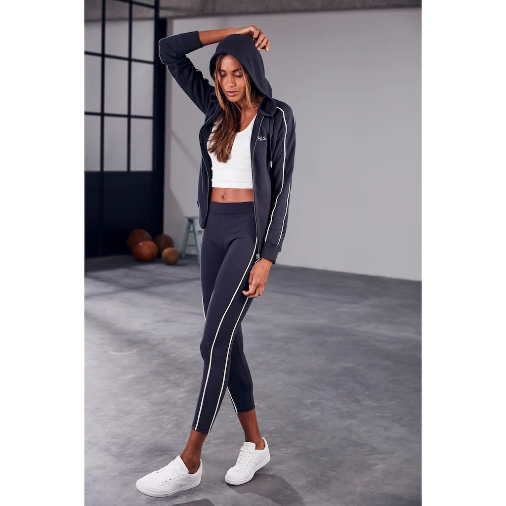 H.I.S Kapuzensweatjacke mit Piping an den Ärmeln Loungeanzug Online Outlet