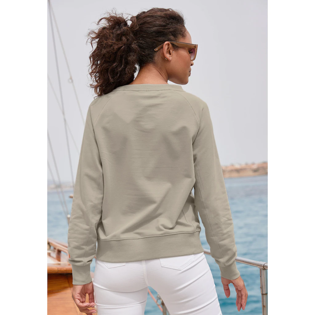 Elbsand Sweatshirt mit Frontprint Rundhalsausschnitt Printpullover casual-sportlich Exklusive Angebote