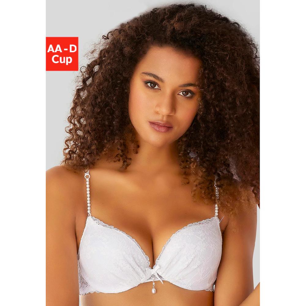 LASCANA Push-up-BH mit einzigartigen Kunstperlen-Details sexy Dessous ▷ für Blitzangebot