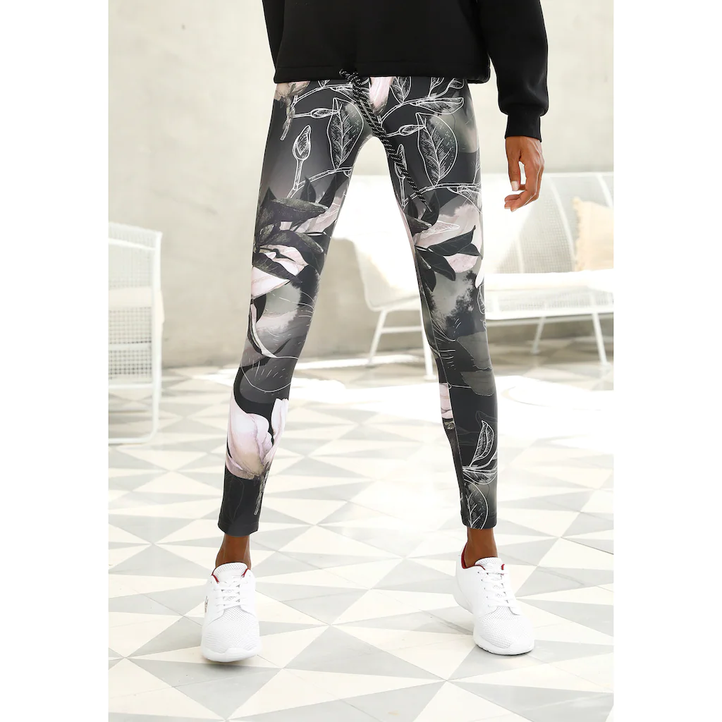 LASCANA ACTIVE Leggings »Tropical« mit abstraktem Blumenprint Loungewear Räumungsverkauf