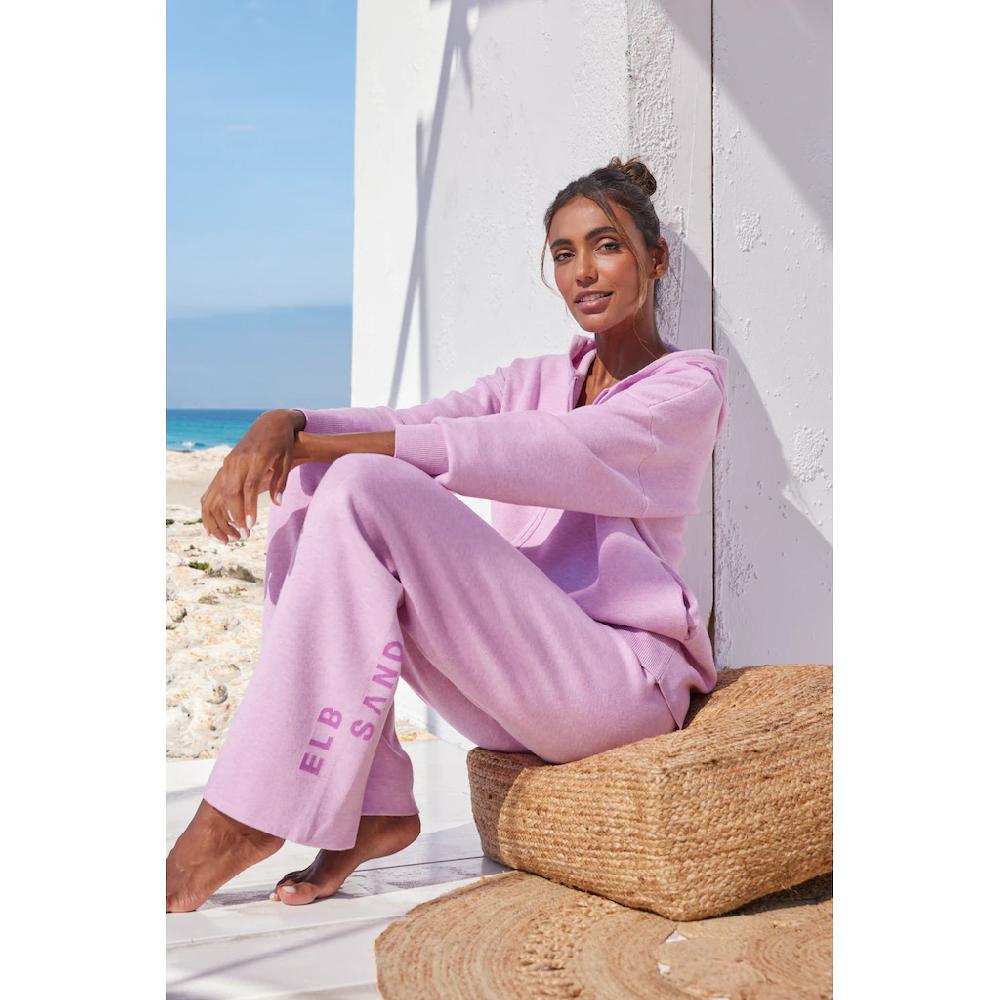 Elbsand Strickhose mit weitem Bein und eingestricktem Logo Loungewear Auslauf