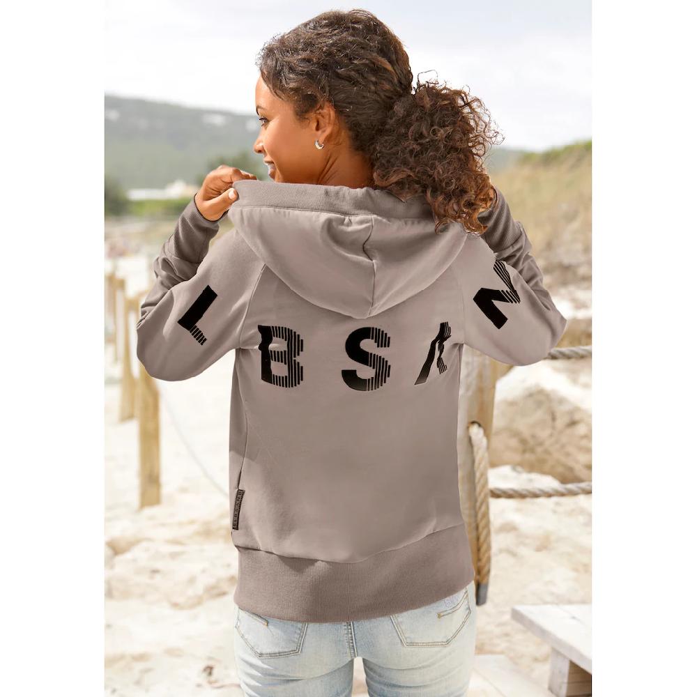 Elbsand Sweatjacke »Kekoa« mit großem Logodruck hinten bequeme Freizeitjacke mit Taschen Günstiger Verkauf