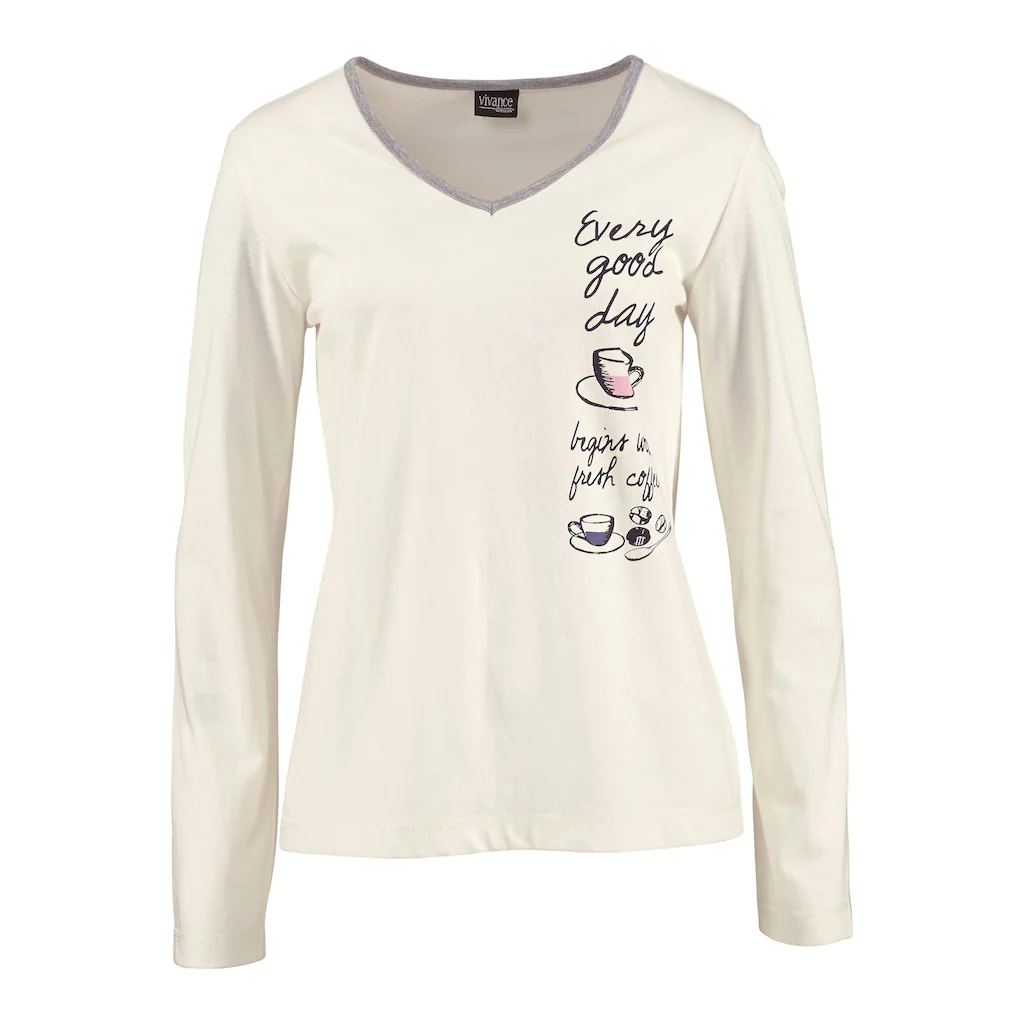 Vivance Dreams Pyjama (4 tlg. 2 Stück) mit seitlichem Print ▷ für Begrenztes Angebot