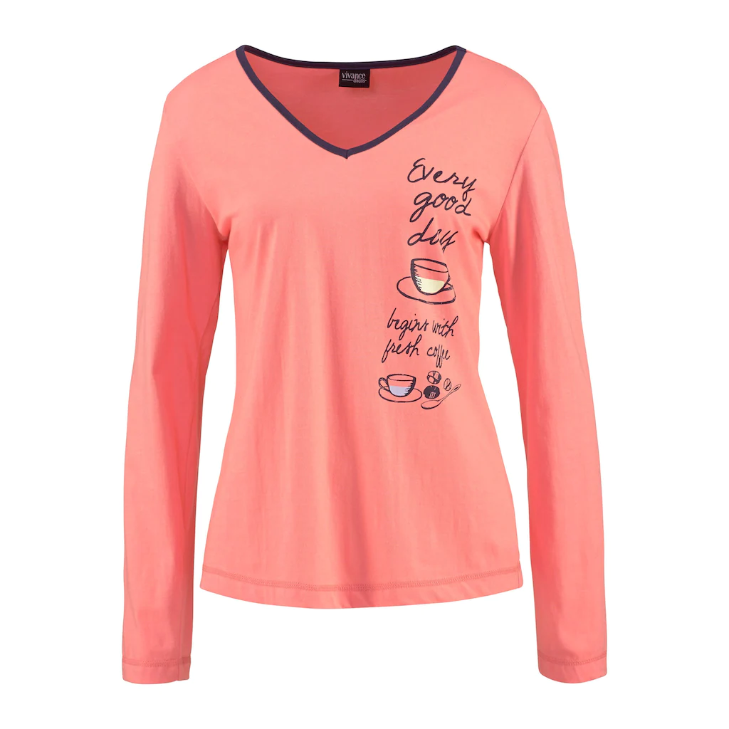 Vivance Dreams Pyjama (4 tlg. 2 Stück) mit seitlichem Print ▷ für Begrenztes Angebot