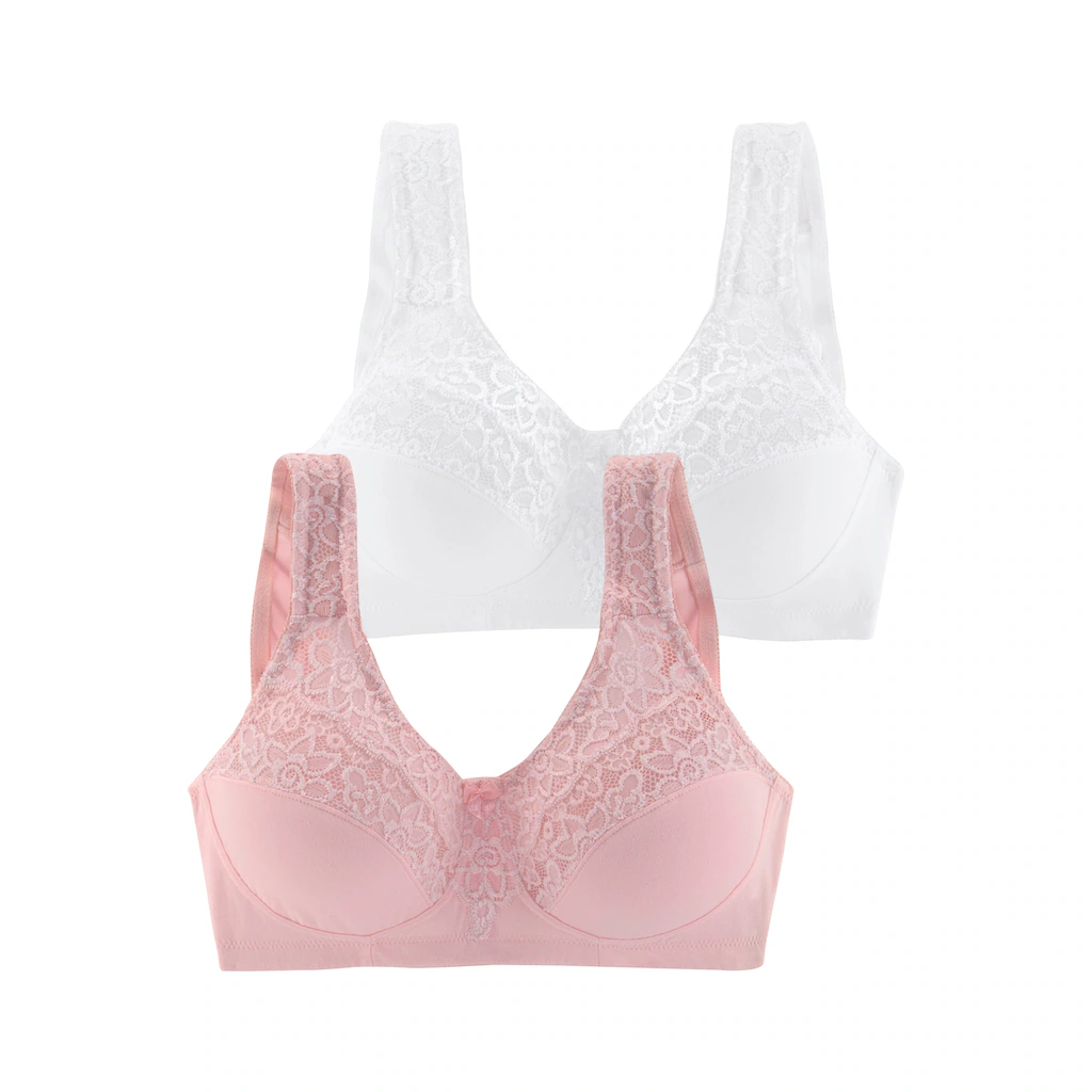 petite fleur Entlastungs-BH ohne Bügel mit eleganter Spitze Basic Dessous ▷ für Exklusivangebot