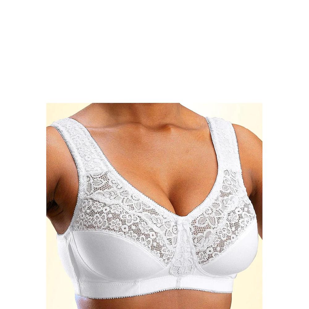 petite fleur Entlastungs-BH ohne Bügel mit eleganter Spitze Basic Dessous ▷ für Exklusivangebot