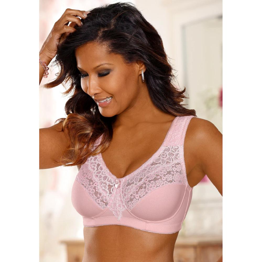 petite fleur Entlastungs-BH ohne Bügel mit eleganter Spitze Basic Dessous ▷ für Exklusivangebot