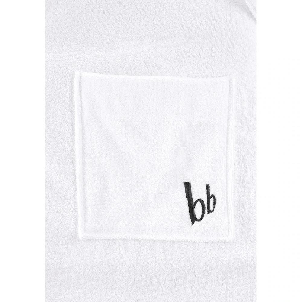 Bruno Banani Unisex-Bademantel »Robby ideal für Sauna & Spa Hotelbademantel Morgenmantel« (1 St.) Damen & Herren Bademäntel Baumwolle mit Taschen Reise Sauna S-3XL Saisonschlussverkauf