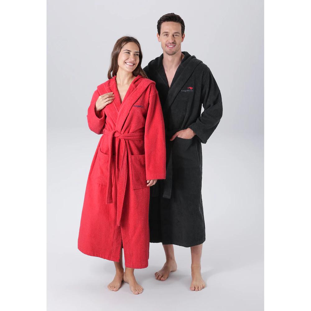 KangaROOS Unisex-Bademantel »Cassidy für Damen & Herren Standardlänge & Überlänge« (1 St.) mit Taschen Männer und Frauen Baumwolle Reise Hotel Sauna S-3XL Top Angebot