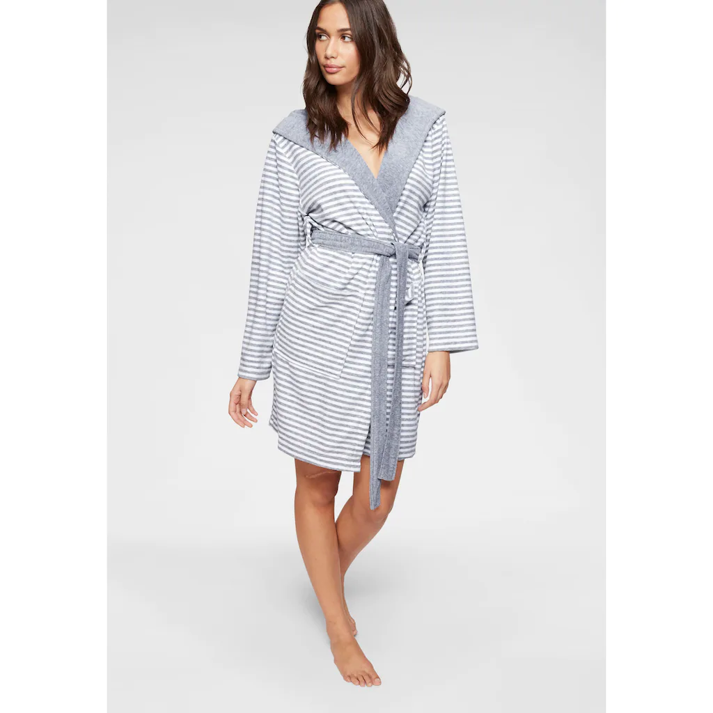 KangaROOS Damenbademantel »Luana ideal für Sauna & Spa Hotelbademantel Morgenmantel« (1 St.) Streifen - Bademantel für Damen gestreift XS-2XL JETZT KAUFEN