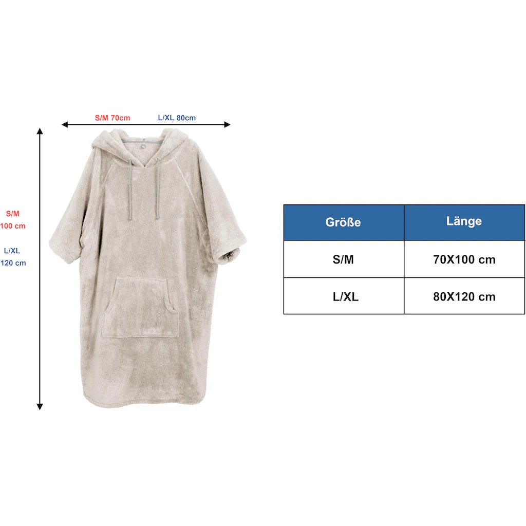 my home Badeponcho »Lillou ideal für Sauna Spa & im Urlaub« (1 St.) weich und kuschelig Fleece Unisex für Damen und Herren Surfponcho 50% Rabatt mit kostenlosem Versand