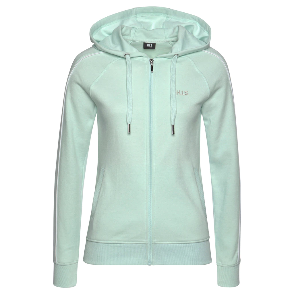 H.I.S Sweatjacke mit Piping an den Ärmeln Loungeanzug Sonderangebot