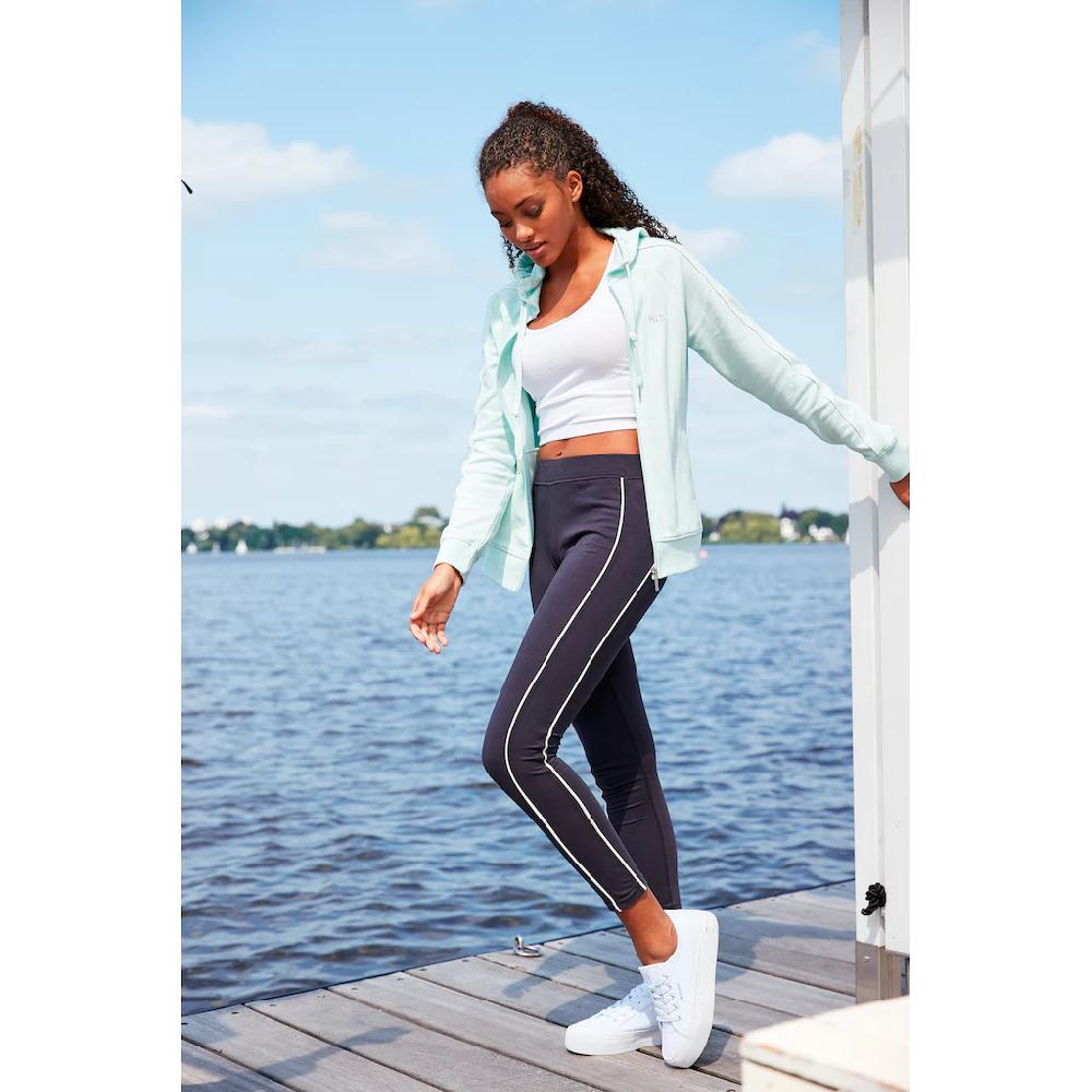H.I.S Sweatjacke mit Piping an den Ärmeln Loungeanzug Sonderangebot