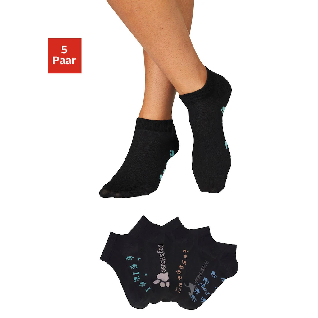 Arizona Sneakersocken (Packung 5 Paar) mit süßem Pfotendesign unter der Sohle online bestellen Osterangebot