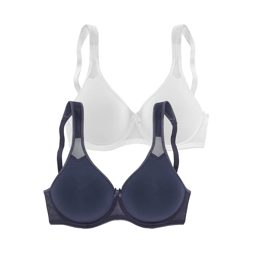 petite fleur T-Shirt-BH mit Bügel und Netzeinsätzen Basic Dessous ▷ für Blitzangebot
