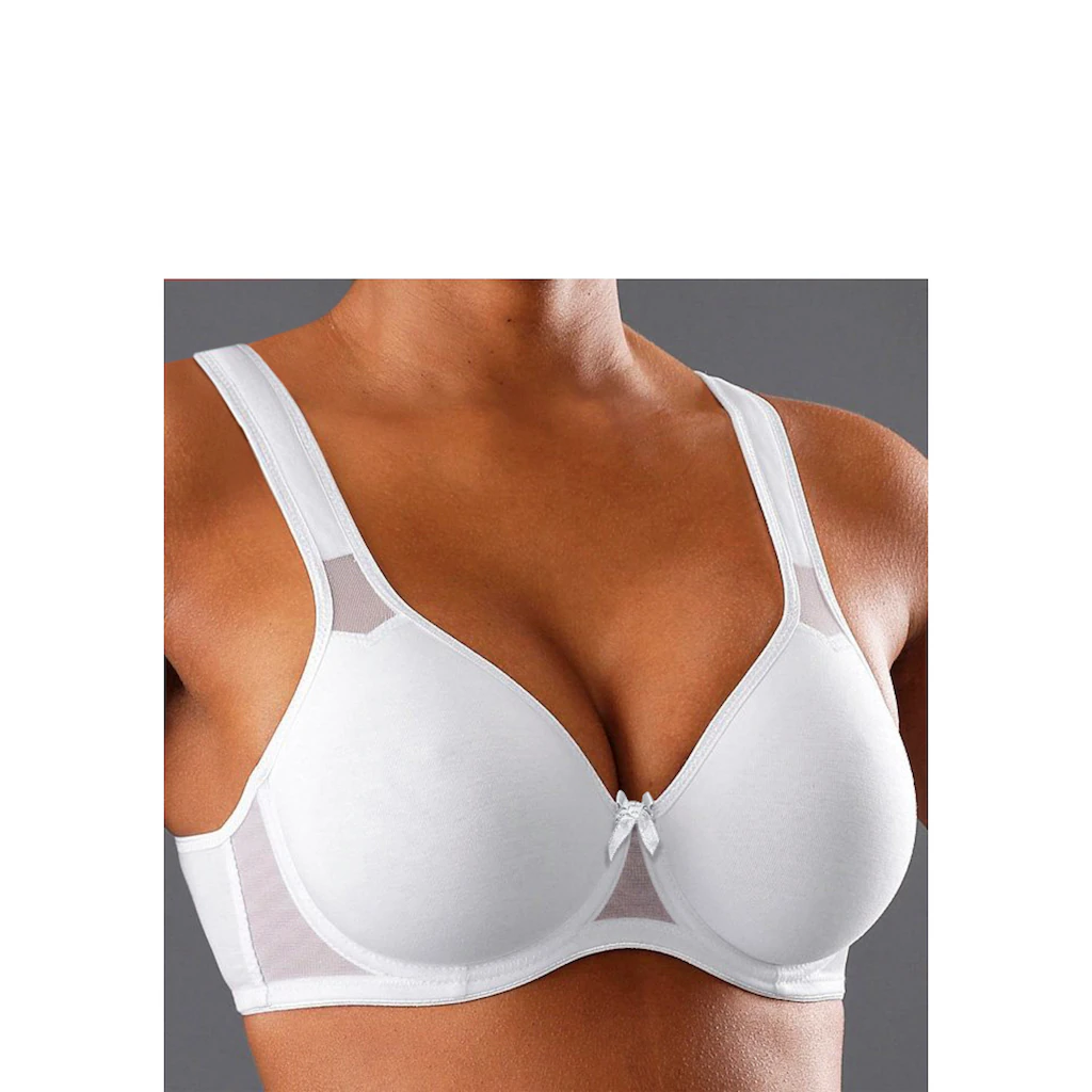 petite fleur T-Shirt-BH mit Bügel und Netzeinsätzen Basic Dessous ▷ für Blitzangebot