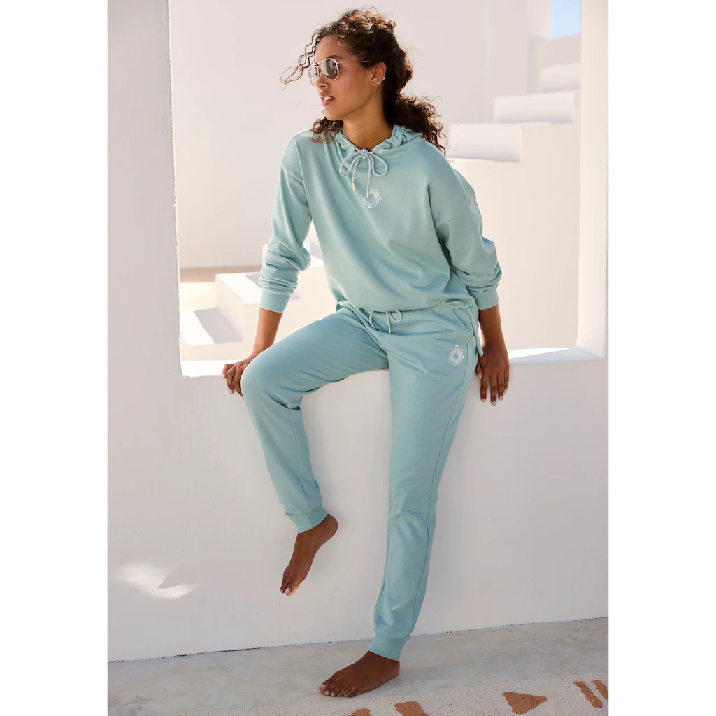 Buffalo Sweathose Loungehose mit seitlichen Taschen und kleinem Druck Loungewear Sonderangebot der Fabrik