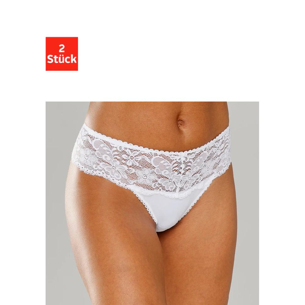 Nuance String (2 Stück) mit breitem Spitzenbund online kaufen Günstig kaufen