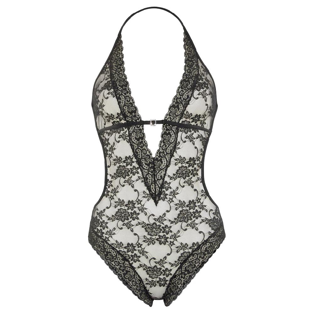 JETTE Body aus floraler Spitze mit Glitzeraccessoire sexy Dessous Reizwäsche kaufen Super Sparpreis