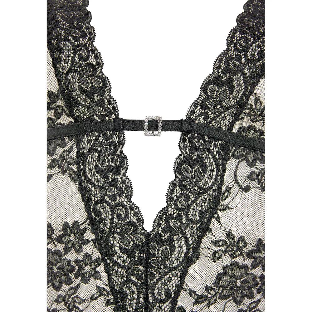 JETTE Body aus floraler Spitze mit Glitzeraccessoire sexy Dessous Reizwäsche kaufen Super Sparpreis