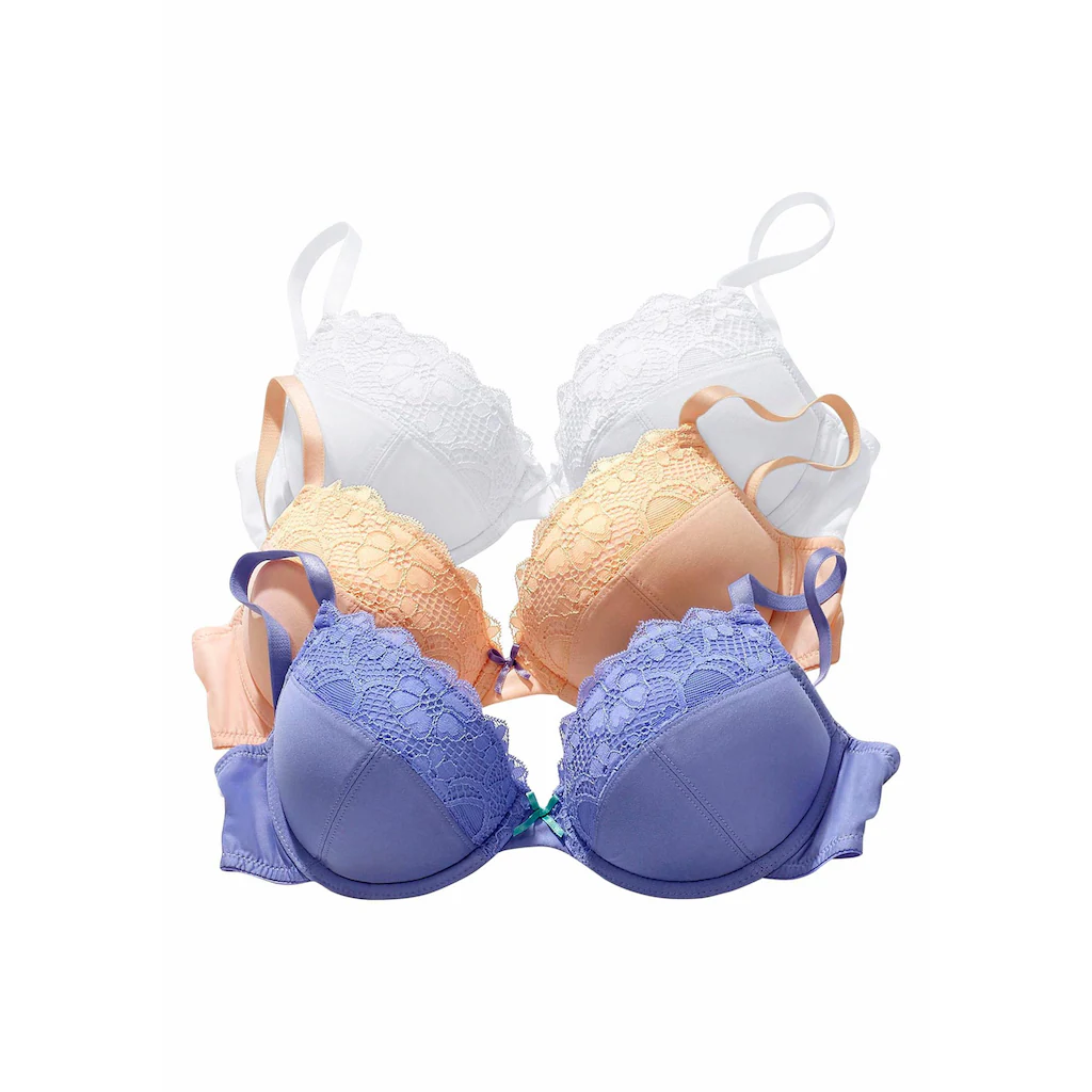 PETITE FLEUR Push-up-BH mit zarter Jacquardspitze am Cup Kostenlose Rückgabe