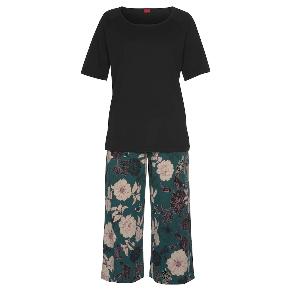 s.Oliver Bodywear Capri-Pyjama Shirt mit halblangen Ärmeln Nur noch ein Tag übrig