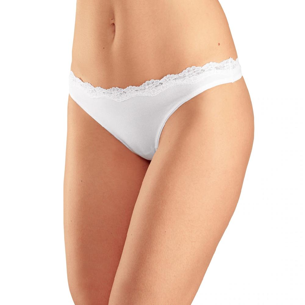 LASCANA String (3er-Pack) aus elastischer Baumwolle mit zarter Spitze kaufen Angebote