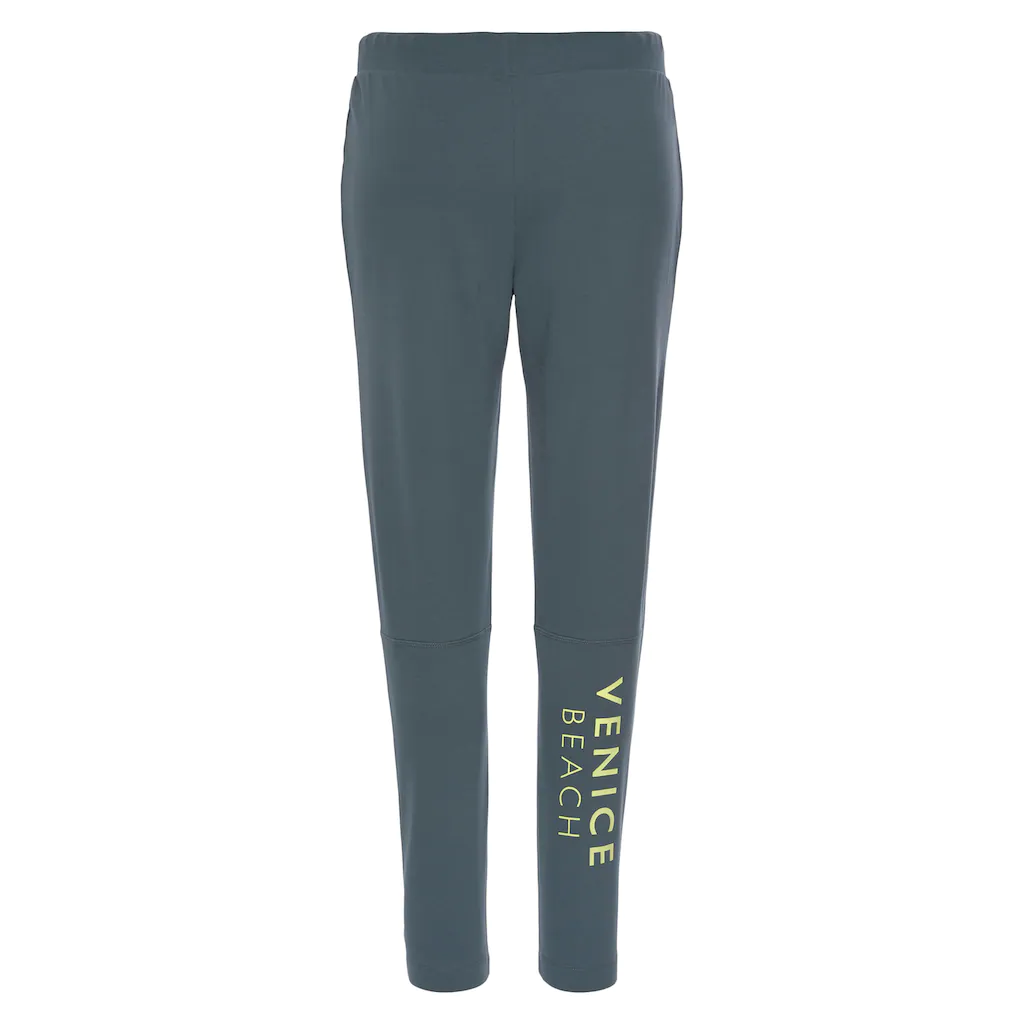 Venice Beach Sweathose mit Print am Bein und Taschen Jogginghose Relaxhose im Angebot