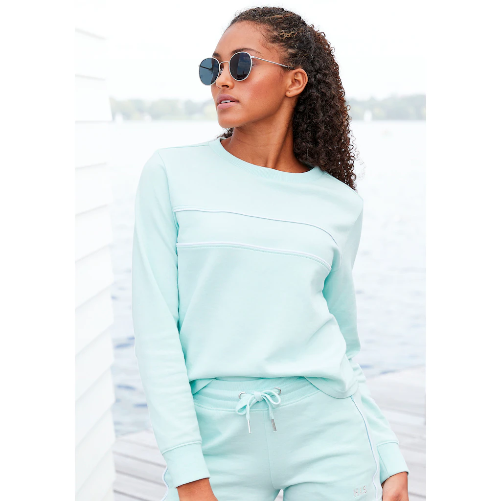 H.I.S Sweatshirt mit Piping Loungeanzug Begrenztes Angebot