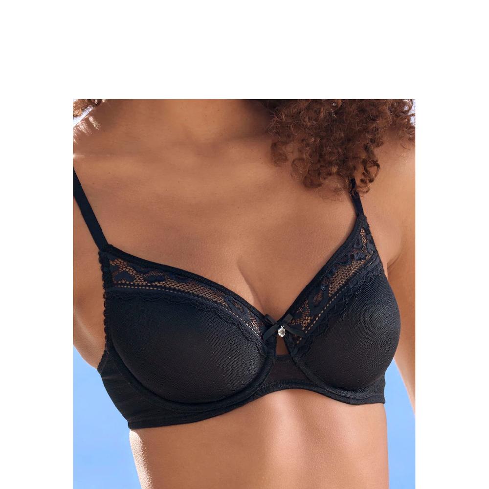 Vivance T-Shirt-BH aus feinem Mesh-Material und Spitze in Kussmund-Optik Dessous kaufen Wochenangebot