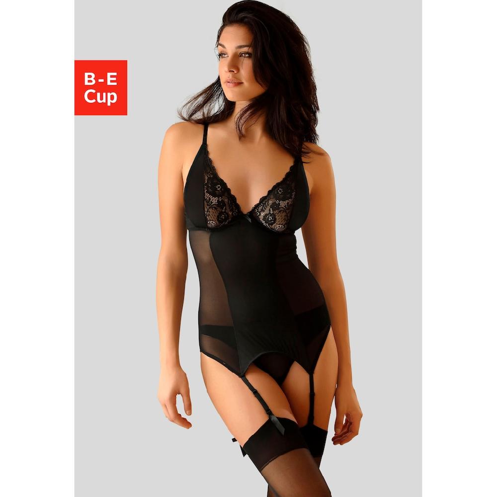 petite fleur gold Set: Corsage (2 tlg. mit String) mit Strapshaltern sexy Dessous Reizwäsche ▷ für Letzte 2 Tage
