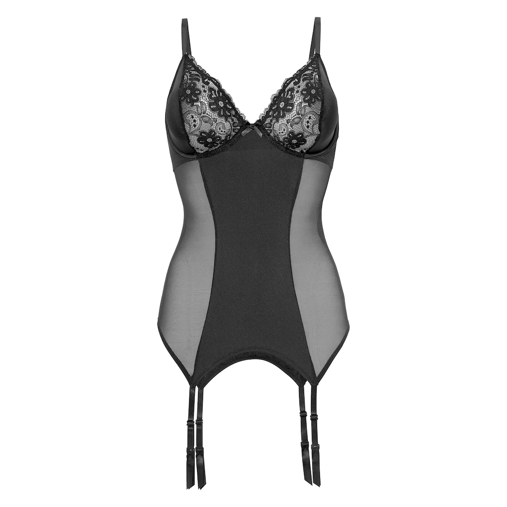 petite fleur gold Set: Corsage (2 tlg. mit String) mit Strapshaltern sexy Dessous Reizwäsche ▷ für Letzte 2 Tage