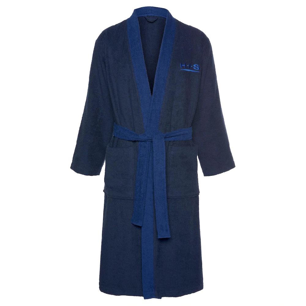 H.I.S Unisex-Bademantel »Hannes ideal für Sauna & Spa Hotelbademantel Morgenmantel« (1 St.) für Damen & Herren lang mit Taschen S-3XL Vierteljährliche Förderung