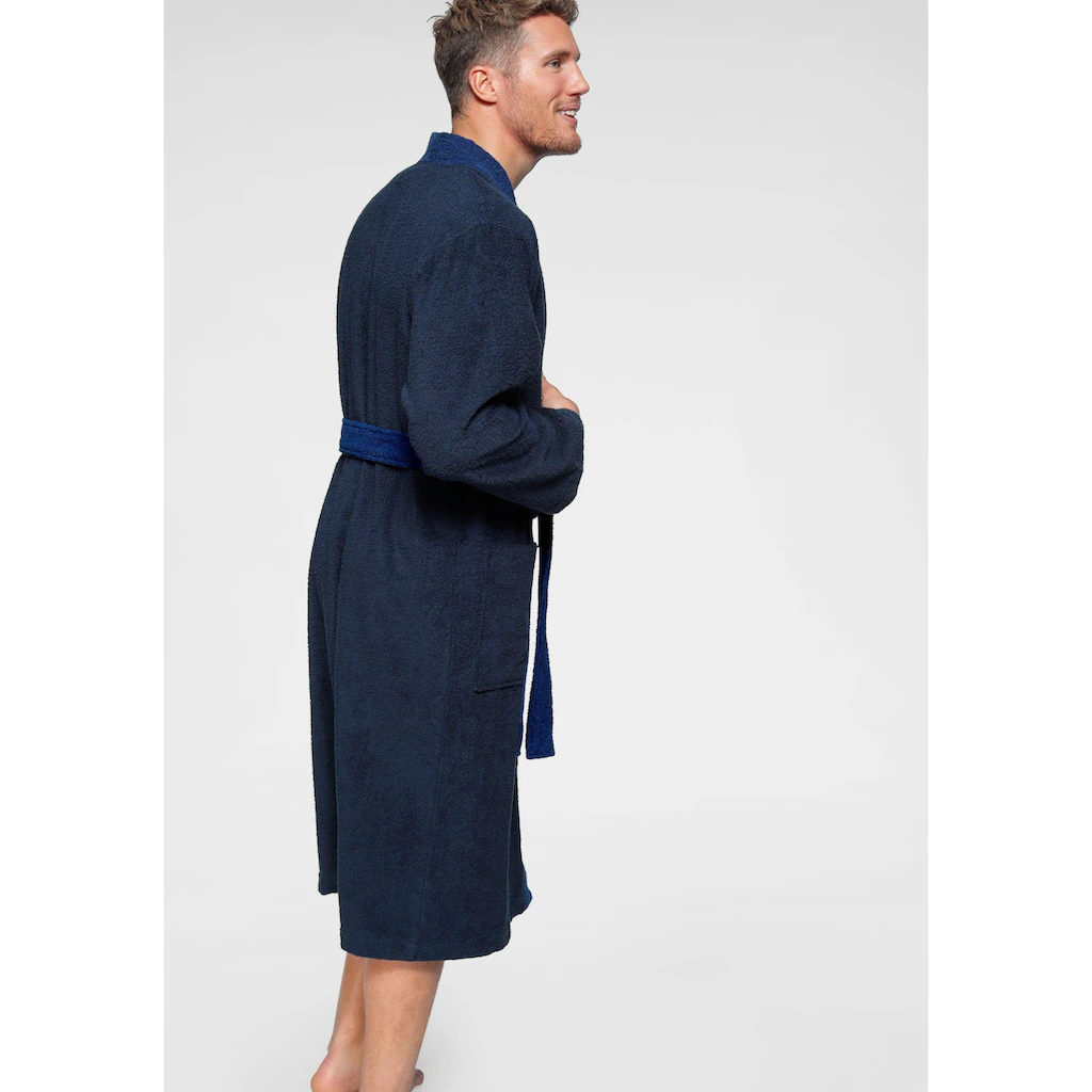 H.I.S Unisex-Bademantel »Hannes ideal für Sauna & Spa Hotelbademantel Morgenmantel« (1 St.) für Damen & Herren lang mit Taschen S-3XL Vierteljährliche Förderung