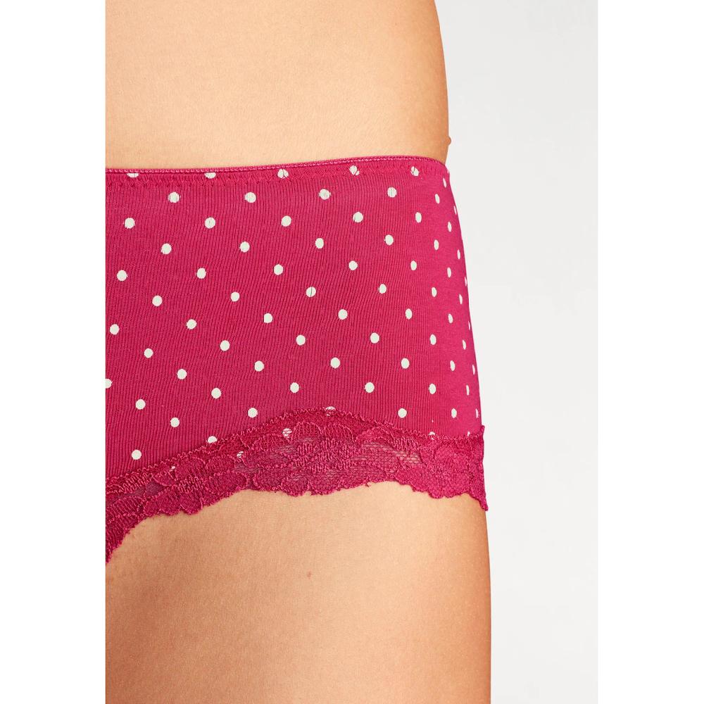 LASCANA Panty (3er-Pack) aus elastischer Baumwolle mit zarter Spitze Fabrikladen
