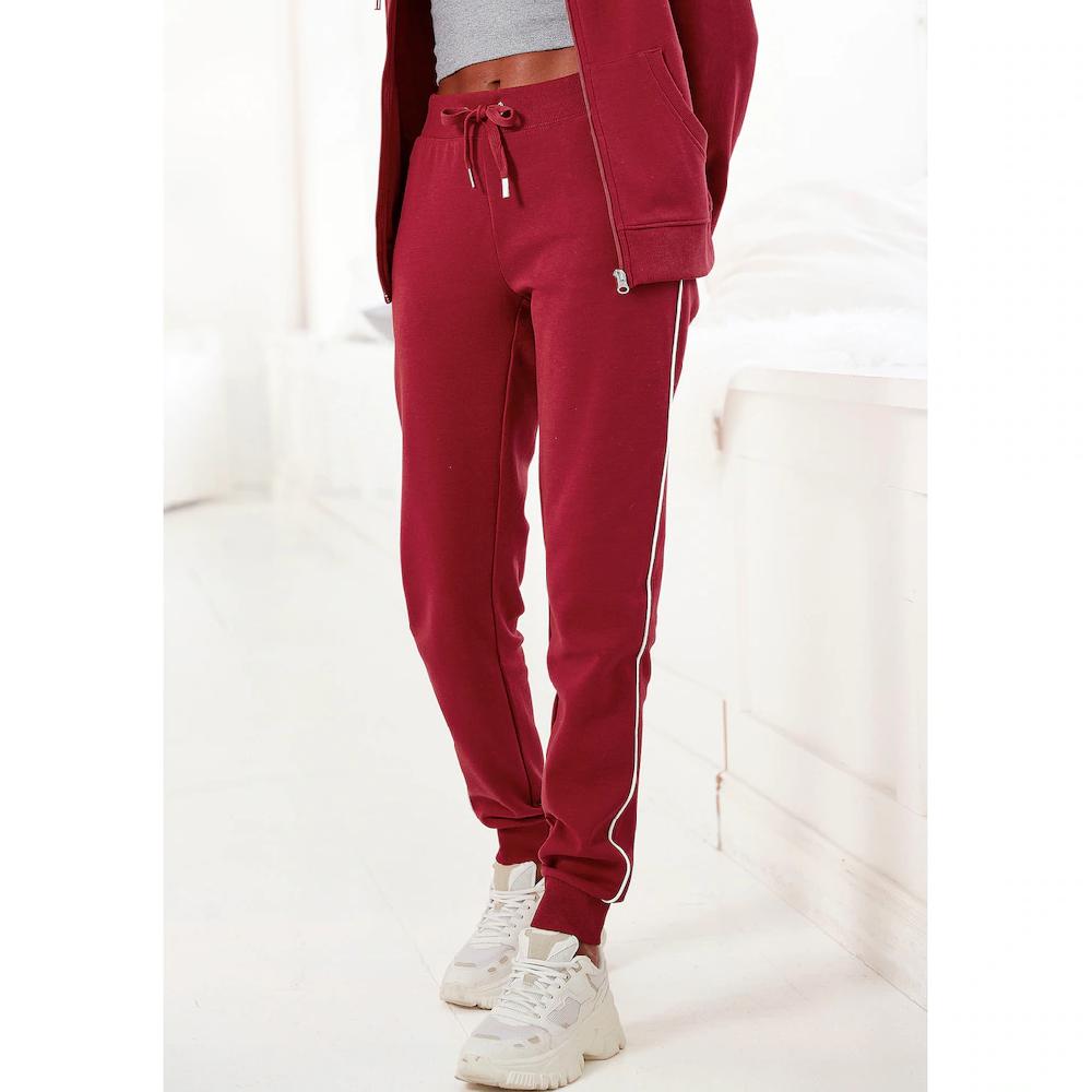 KangaROOS Relaxhose mit kontrastfarbenem Piping Loungeanzug zollfrei