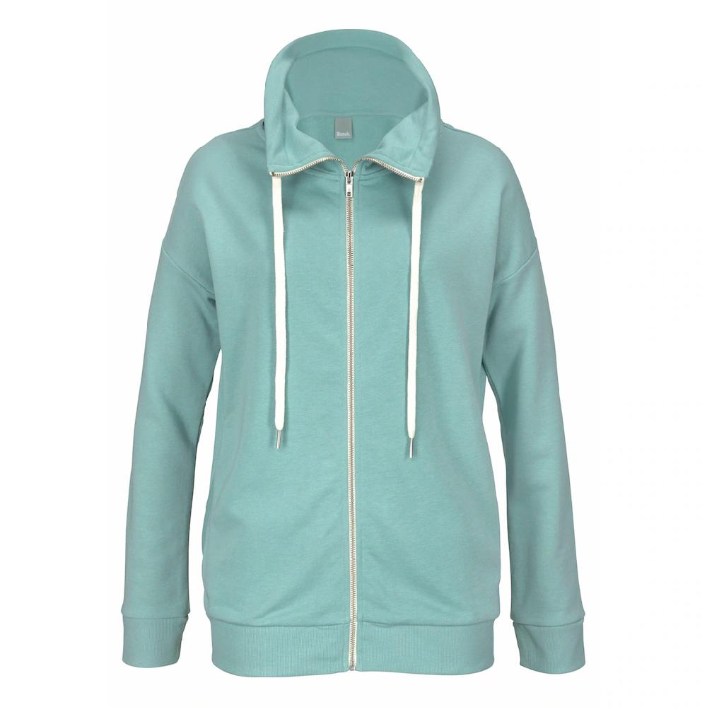 Bench. Sweatjacke mit Glanzprint am Stehkragen Loungeanzug Begrenzte Freigabe