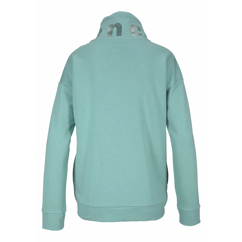Bench. Sweatjacke mit Glanzprint am Stehkragen Loungeanzug Begrenzte Freigabe