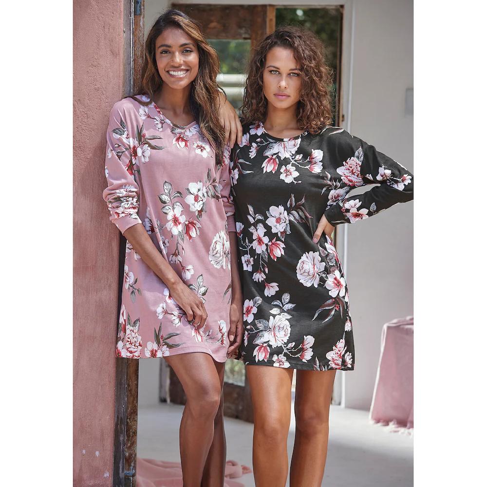 Vivance Dreams Sleepshirt (2er-Pack) mit Blumendruck bestellen Nur noch ein Tag übrig