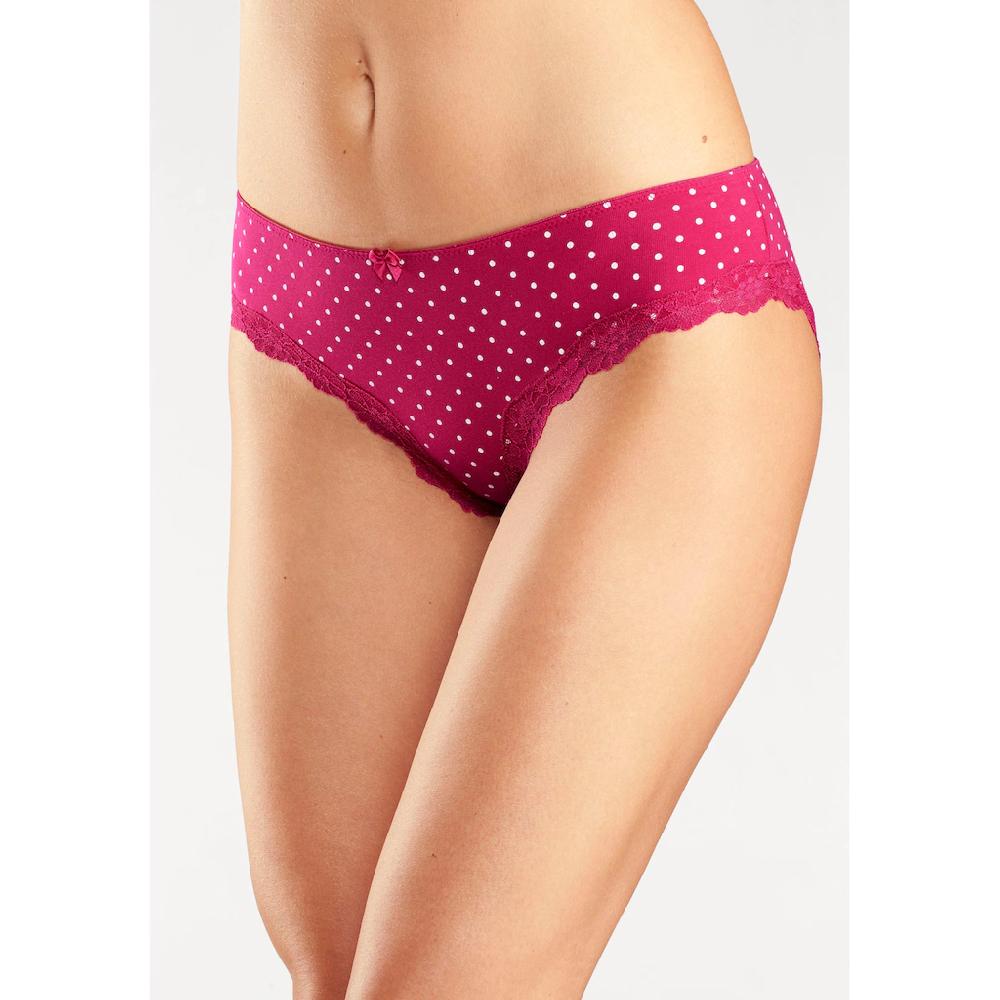 LASCANA Slip (3er-Pack) aus elastischer Baumwolle mit zarter Spitze online bestellen 50% Rabatt mit kostenlosem Versand