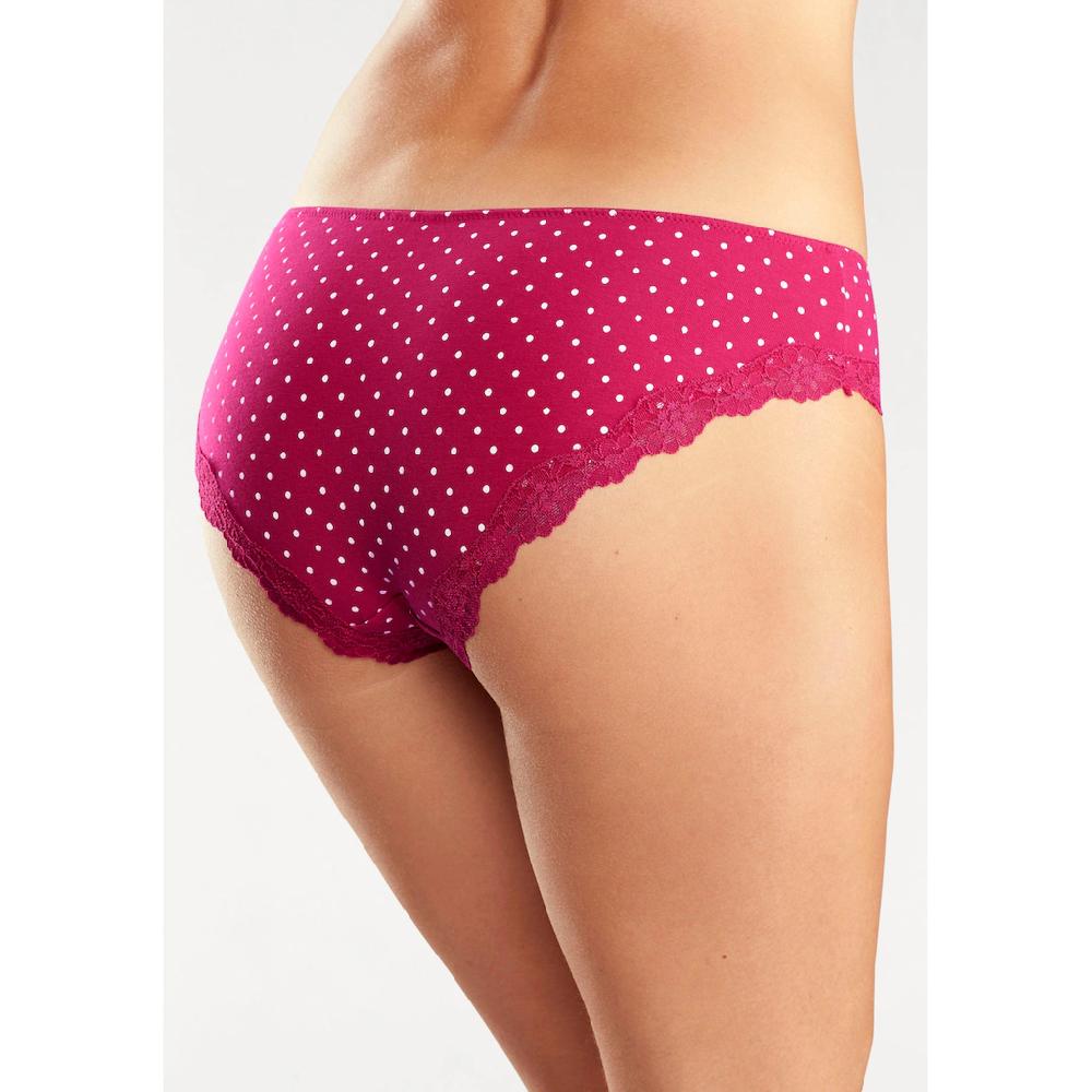 LASCANA Slip (3er-Pack) aus elastischer Baumwolle mit zarter Spitze online bestellen 50% Rabatt mit kostenlosem Versand