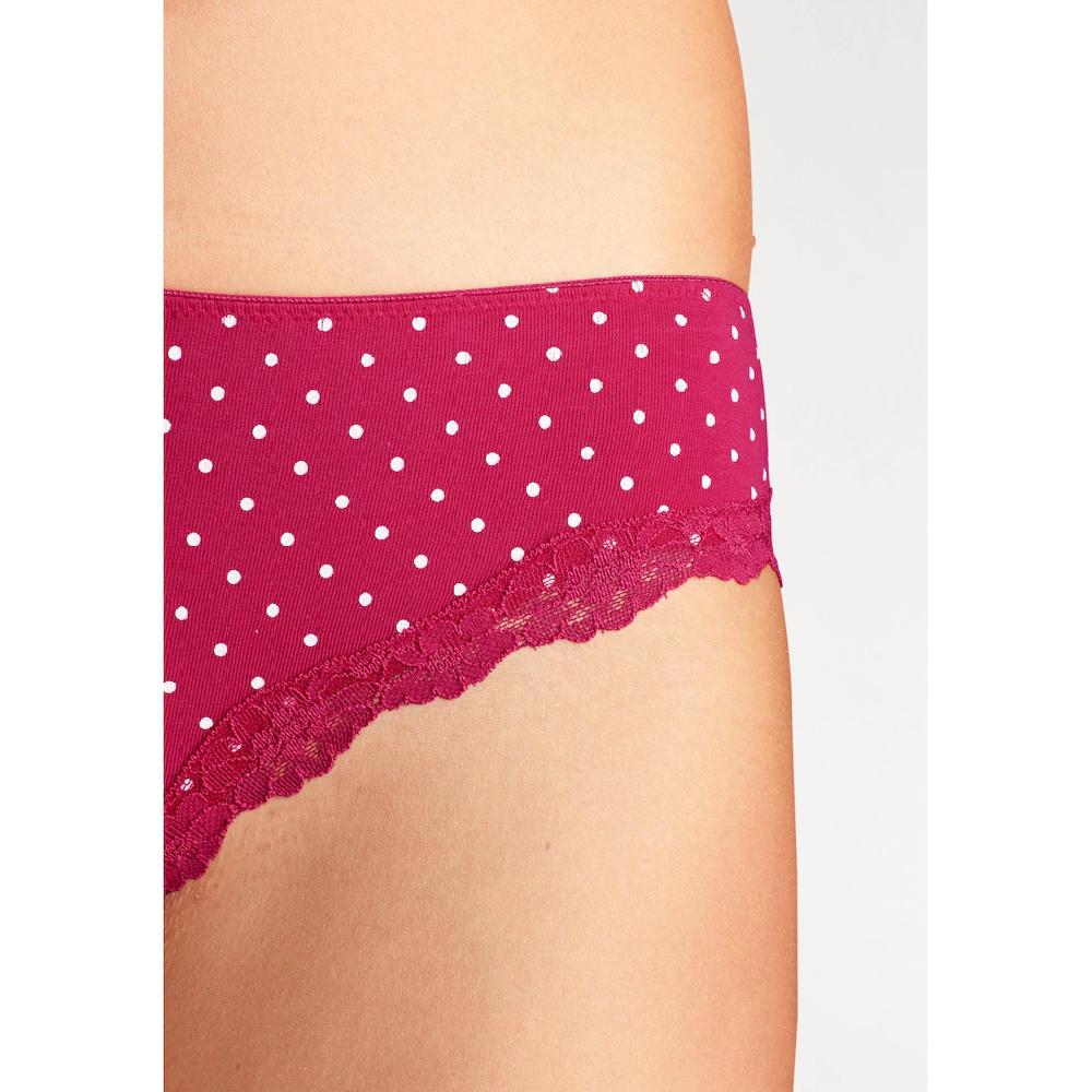 LASCANA Slip (3er-Pack) aus elastischer Baumwolle mit zarter Spitze online bestellen 50% Rabatt mit kostenlosem Versand