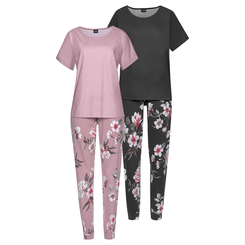 Vivance Dreams Pyjama (4 tlg. 2 Stück) mit Blumendruck kaufen Im Verkauf