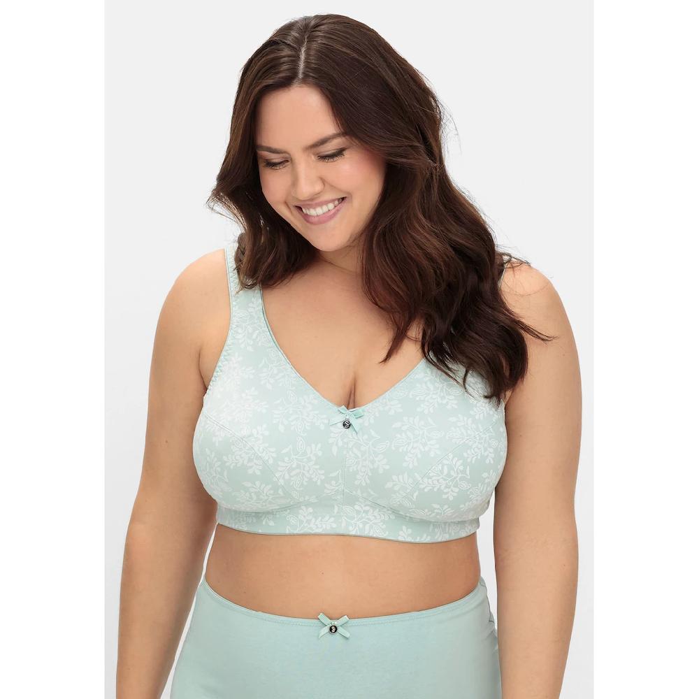 Sheego Entlastungs-BH »Große Größen« ohne Bügel als 2er Pack in floral und uni ▷ für Preisnachlass