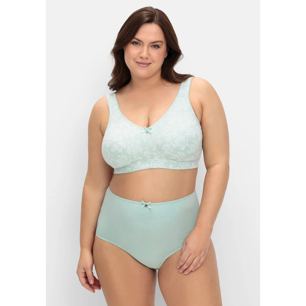Sheego Entlastungs-BH »Große Größen« ohne Bügel als 2er Pack in floral und uni ▷ für Preisnachlass