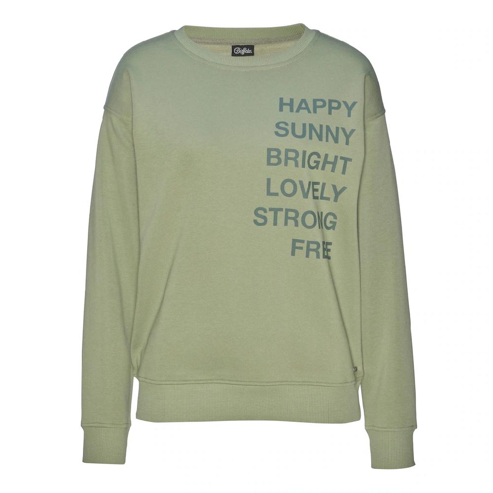 Buffalo Sweatshirt mit Statement Druck Loungeanzug Valentinstagsangebot